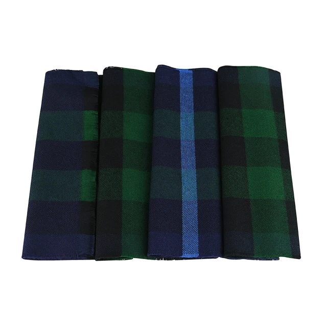 BURBERRY 巴寶莉BURBERRY 巴寶莉 BURBERRY標籤LOGO格紋設計羊毛羊絨圍巾(深藍x綠)