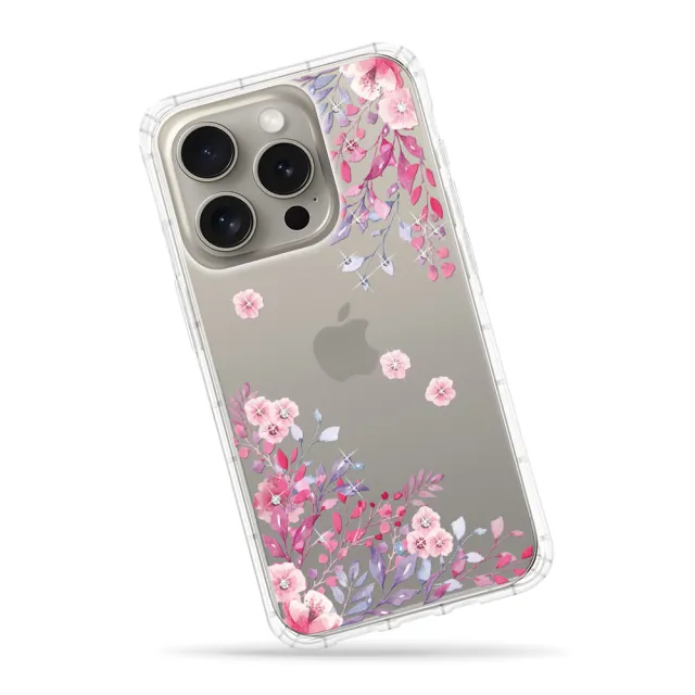 【Meteor】iPhone 15 Pro 6.1吋 奧地利彩鑽空壓防摔手機殼(春日微風)