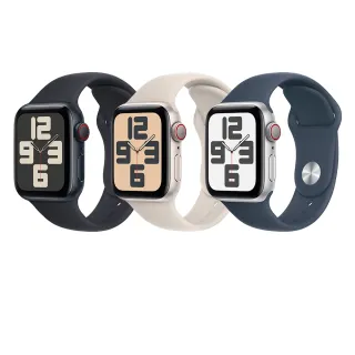 【Apple】Apple Watch SE 2023 GPS+行動網路 44mm(鋁金屬錶殼搭配運動型錶帶)