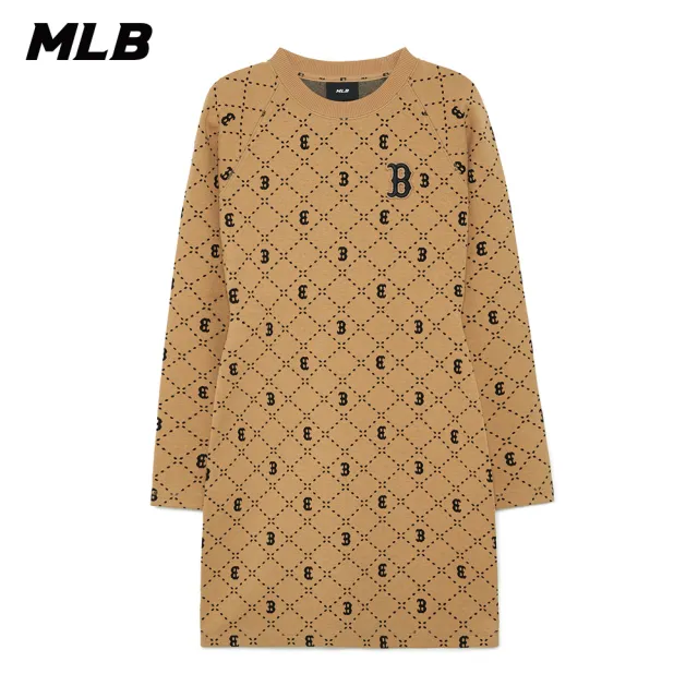 【MLB】連身裙 長版上衣 MONOGRAM系列 波士頓紅襪隊(3FOPM0334-43CAL)