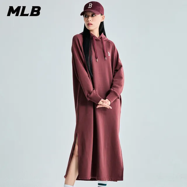 【MLB】連帽連身裙 長版上衣 波士頓紅襪隊(3FOPB0134-43BDS)