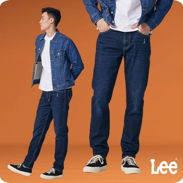 Lee 男裝 長袖襯衫 / 休閒刷絨格紋 海軍藍 季節性版型