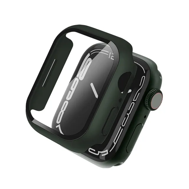 【CaseStudi】AppleWatch SE3/SE2/9/8/7 45mm Impact 玻璃錶殼_綠色(相容44mm Apple Watch)