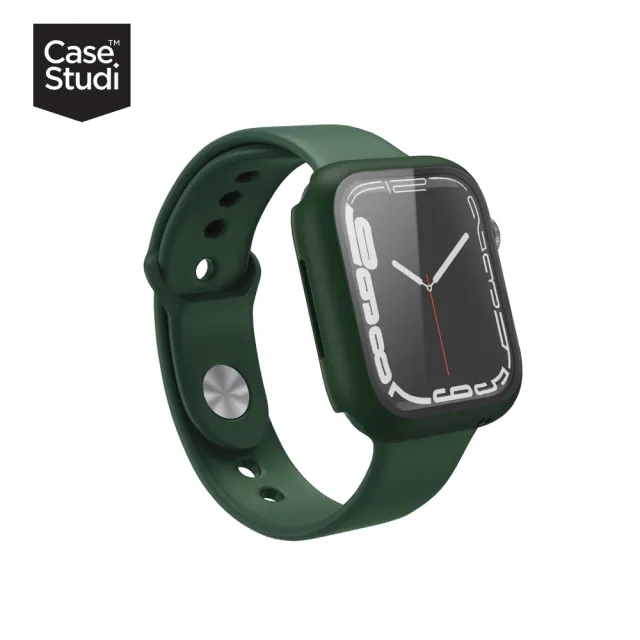 【CaseStudi】AppleWatch SE3/SE2/9/8/7 45mm Impact 玻璃錶殼_綠色(相容44mm Apple Watch)