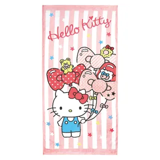 【生活工場】HelloKitty蝴蝶結氣球浴巾(140x70cm)