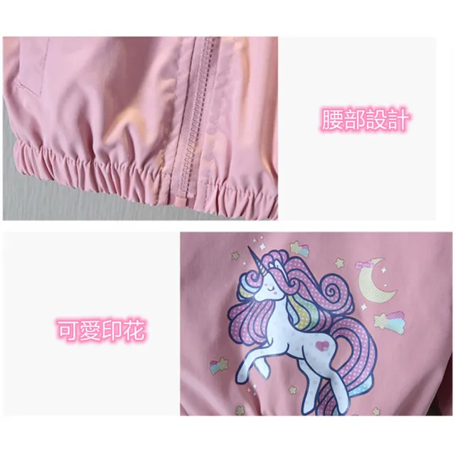 【安朵童舖】現貨韓版兒童薄款連帽外套兒童印花漸變外套女童風衣外套卡通可愛外套(112)