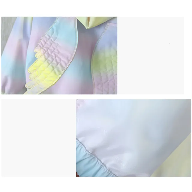 【安朵童舖】現貨韓版兒童薄款連帽外套兒童印花漸變外套女童風衣外套卡通可愛外套(44/23A)