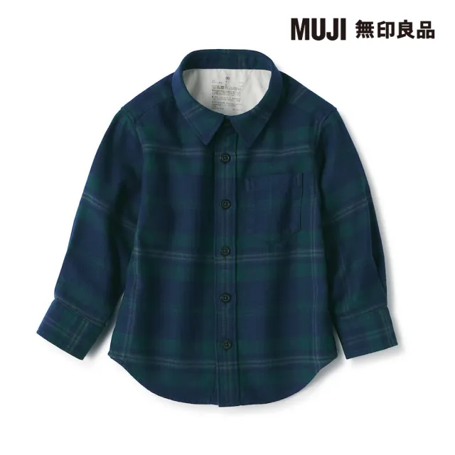【MUJI 無印良品】幼兒雙面起毛法蘭絨長袖襯衫(共6色)