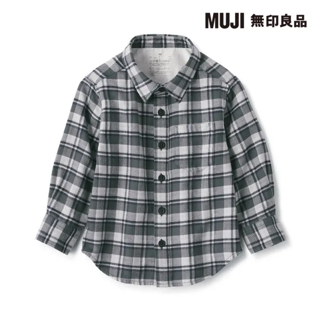 【MUJI 無印良品】幼兒雙面起毛法蘭絨長袖襯衫(共6色)