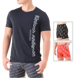 【Kinloch Anderson】金安德森4件2套組男速乾上衣純棉男內褲KA9103(抗菌T恤.絲光棉男內褲四角褲平口褲)