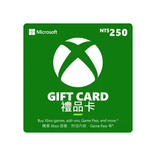 【Microsoft 微軟】XBOX 禮物卡 NT$250 - ESD 數位下載版(可於Windows市集使用)