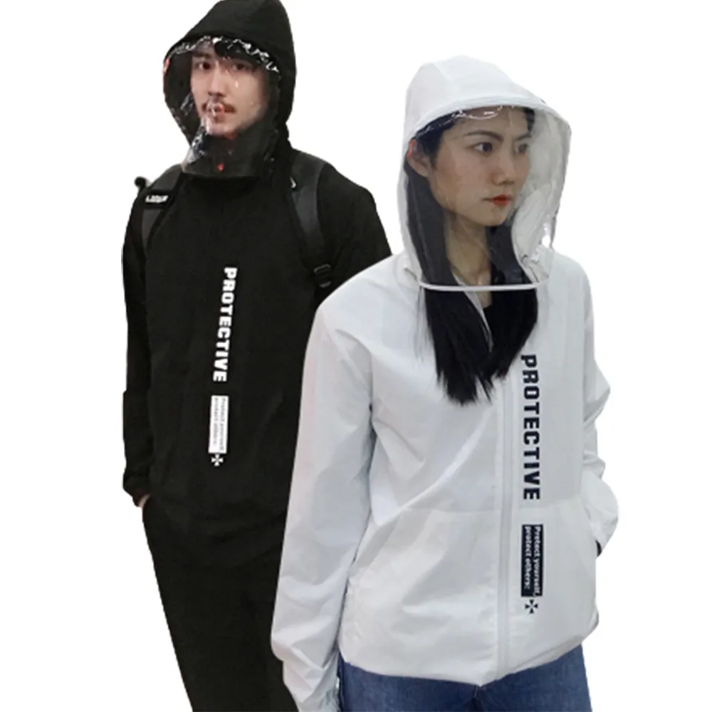 【A3】防疫/防水/多功能可拆式透氣面罩防護衣(舒適防護雨衣多功能)