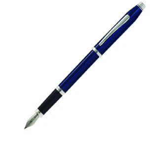 【CROSS】新世紀系列藍亮漆白夾鋼筆(AT0086-103)