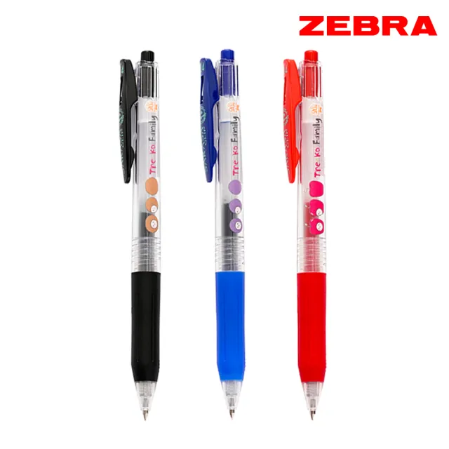 【ZEBRA 斑馬牌】台灣限定 弗魯特家族  SARASA CLIP 鋼珠筆 紅+藍+黑(3色1包)