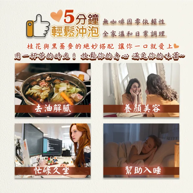 【蔘大王】桂花蕎麥茶包X4組（6gX10入/組）黃金蕎麥頂級版黑苦蕎茶(長效期版 油膩分解王 本店6gVS他店只3g)