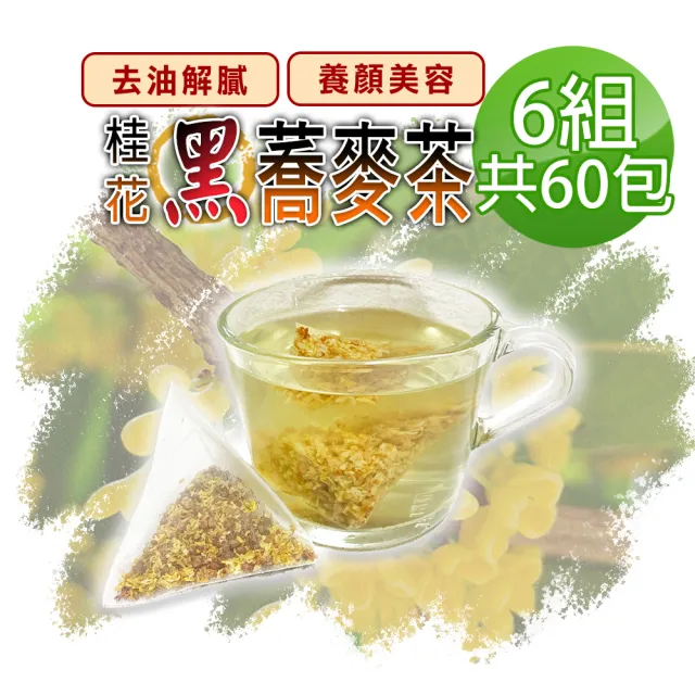 【蔘大王】桂花蕎麥茶包X6組(6gX10入/組)黃金蕎麥頂級版黑苦蕎茶(長效期版 油膩分解王 本店6gVS他店只3g)