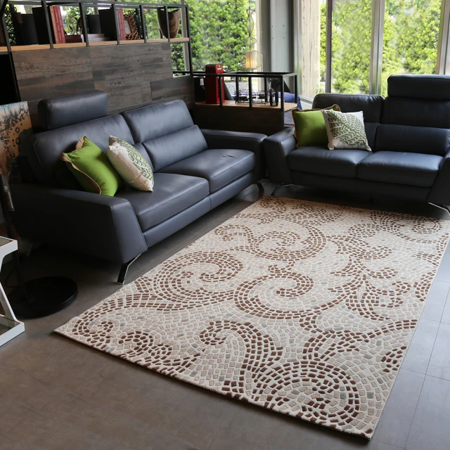Fuwaly 米羅地毯-200x290cm(六角磚 花紋 素