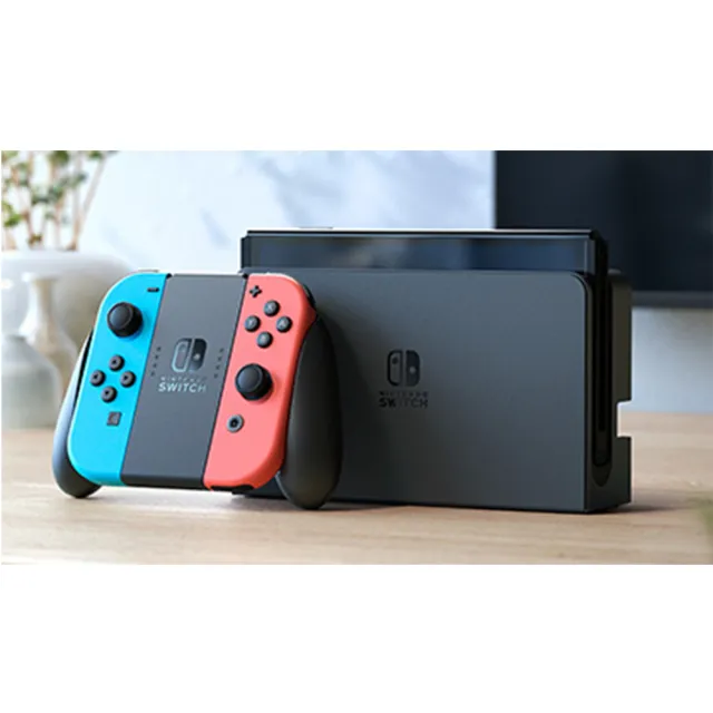 【Nintendo 任天堂】Switch OLED電光紅藍主機+《遊戲任選X1》附《9H鋼化貼》