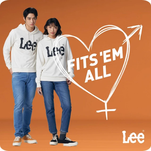 Lee 男女同款 長袖帽T / 胸前大LOGO 共3色 男女共版(LB330041848 / LB330041K11 / LB330041K15)