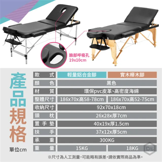 【DE生活】多段可調加寬70公分折疊按摩床