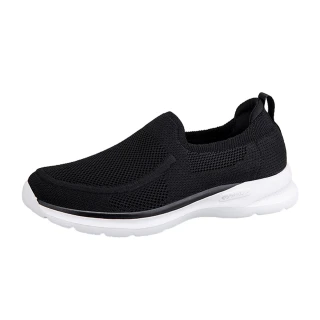 【SPRING】輕量運動鞋/輕量彈力休閒飛織襪套造型運動鞋(黑)