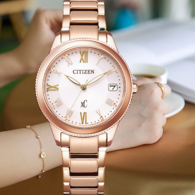 CITIZEN 星辰 亞洲限定推薦 光動能女錶 32mm(EO1232-56W 玫瑰金)