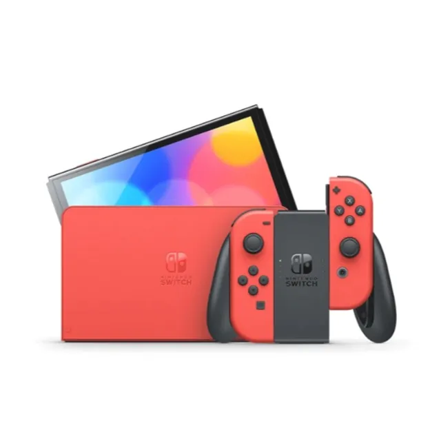 Nintendo 任天堂】Switch OLED款式瑪利歐亮麗紅(台灣公司貨-中文版