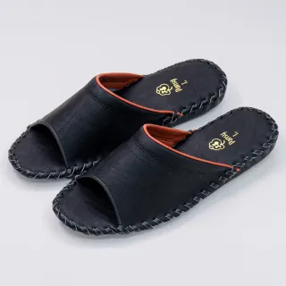 【PANSY】經典款 女士手工防滑舒適柔軟皮革室內拖鞋 黑色 室內鞋 拖鞋 防滑拖鞋(9505)