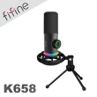 【FIFINE】USB心型指向動圈式RGB直播麥克風(K658)