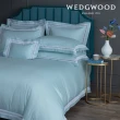 【WEDGWOOD】400織長纖棉璀璨流光蕾絲 鬆緊床包-薄荷藍(雙人)