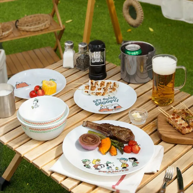 【CORELLE 康寧餐具】SNOOPY 露營趣 8吋平盤(108)