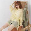 【betty’s 貝蒂思】腰間抽繩透膚長版襯衫(淺黃色)