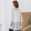 【betty’s 貝蒂思】腰間抽繩透膚長版襯衫(白色)