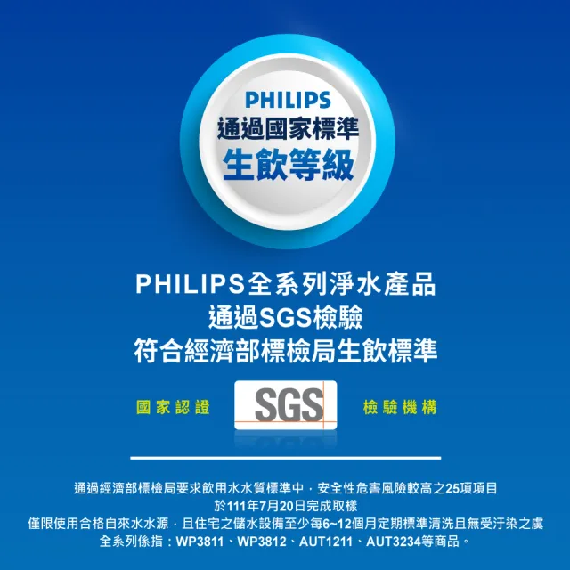 【Philips 飛利浦】日本原裝5重超濾龍頭式淨水器+濾芯x2(WP3812+WP3922x2)