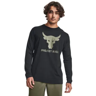【UNDER ARMOUR】UA官方直營 男 巨石強森 Project Rock BRAHMA BULL 長T-Shirt_1374847-002(黑色)