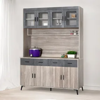【日安家居】MIT朵拉5尺餐櫃-含上座/二色(免組裝/木心板/廚房櫃/收納櫃)