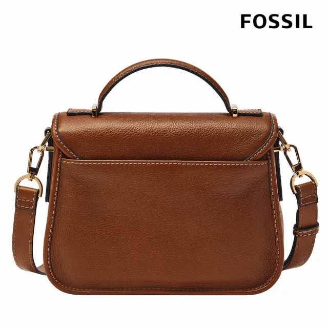 FOSSIL 官方旗艦館】Heritage 真皮復古兩用斜背包-咖啡色ZB1785G200 