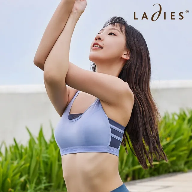 【Ladies 蕾黛絲】LadieSport Performance Sports M-EEL運動內衣(霧灰藍)