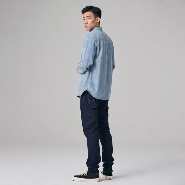 【Lee】男裝 牛仔褲 / 705 中腰標準小直筒 清水洗(LB317060898)