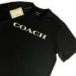 【COACH】coach 經典白色字母logo 短袖棉t 黑色 男女可穿