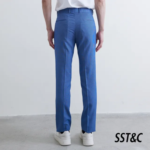 【SST&C 出清３５折】天藍紋理修身西裝褲0211905002