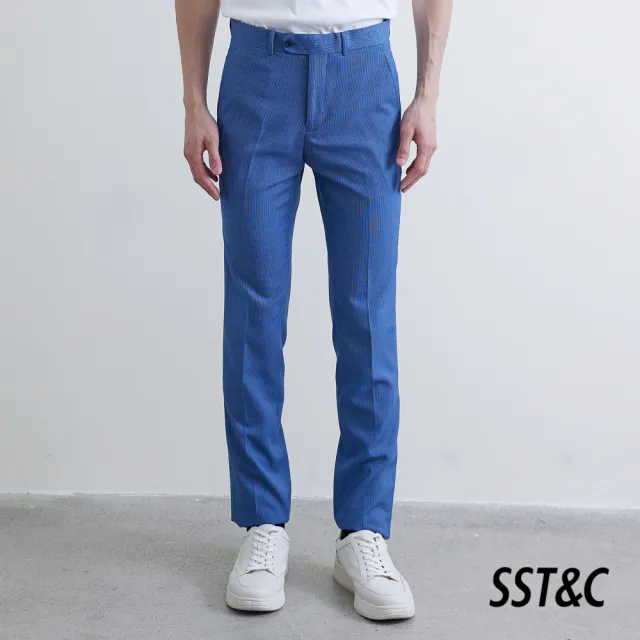 【SST&C 出清２折】天藍紋理修身西裝褲0211905002