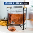 2入組玻璃梅森果汁桶 8L含鐵架 組(飲料桶 果汁桶 派對桶)
