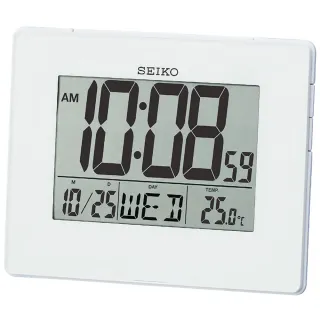 【SEIKO 精工】溫濕度顯示 座掛兩用電子鬧鐘(QHL057W/速)