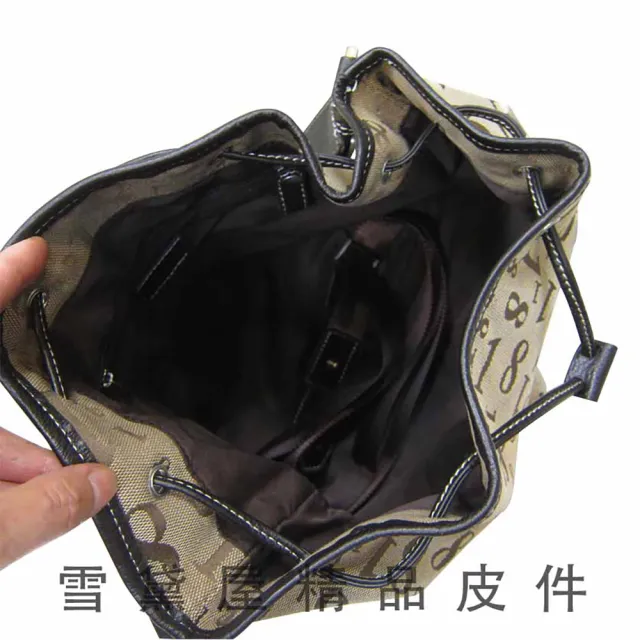【18NINO81】雙11 真皮 水桶包 進口專櫃 防水緹花布 真皮包包 100%牛皮革 手提 肩背 斜側背 隨身 中容