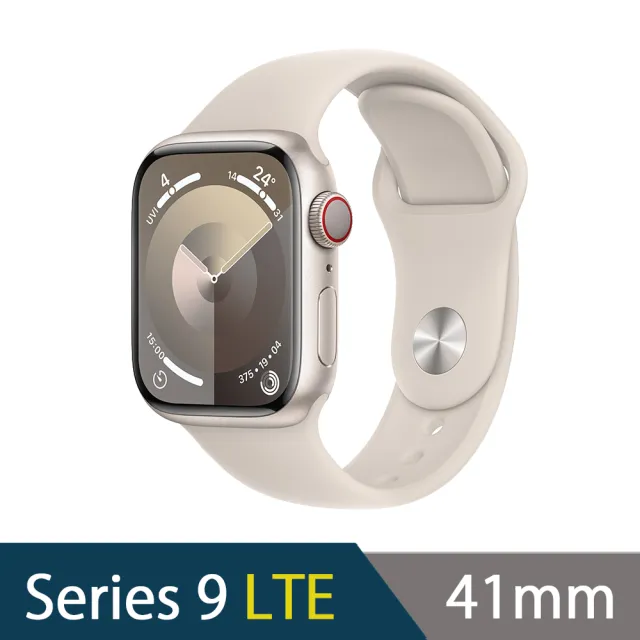 Apple】Watch Series 9 LTE版41mm(鋁金屬錶殼搭配運動型錶帶) - momo