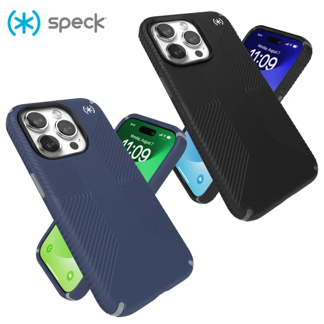 Speck iPhone 15 Pro 6.1/ 6.7吋系列 Presidio2 Grip MagSafe磁吸防手滑防摔殼(iPhone 15 Pro 保護殼)