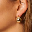 【CReAM】Ingram 鍍18k金色寬版亮澤圓弧球狀女耳環(新年 過年 送禮 禮物)