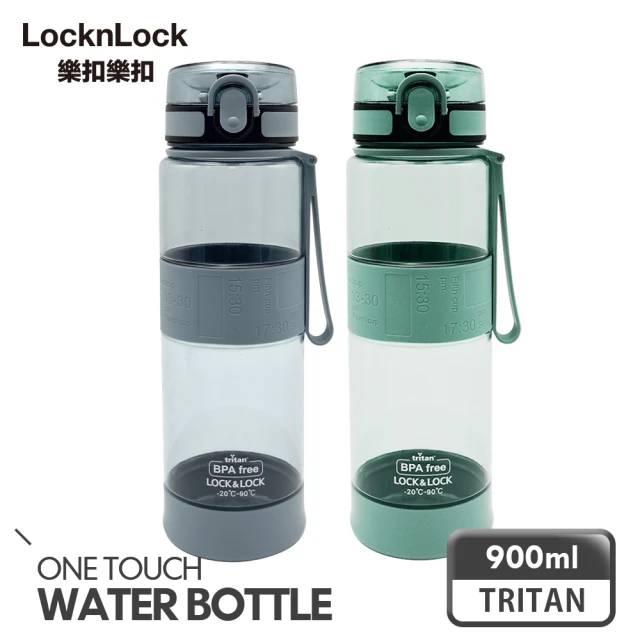 【LocknLock 樂扣樂扣】Tritan優質矽膠提帶運動水壺/900ml/580ml(四色任選)