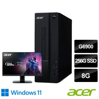ACER 宏碁Acer 宏碁 22型濾藍光螢幕組★G6900雙核電腦(Aspire XC-1760/G6900/8G/256G SSD/W11)